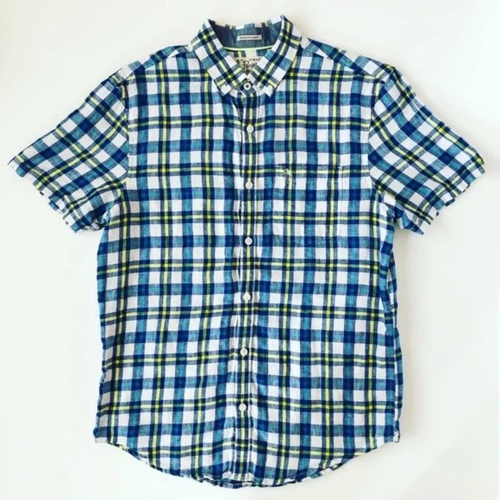 Penguin Linen Button Down Shirt Men’s Size Xl Euc - image 1